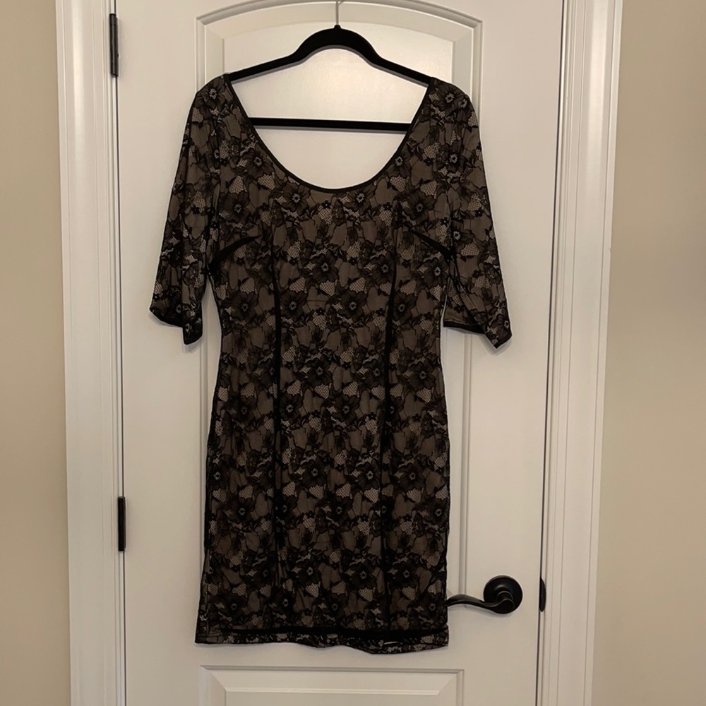 Black lace bodycon mini